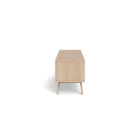 Lamberth TV unit, Top oak veneer white pigm, Base oak white pigmented, 180x40x50 cm