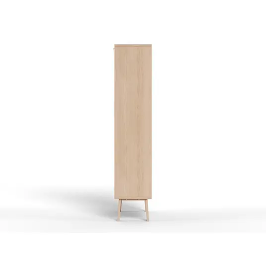 Lamberth display cabinet, Top oak veneer white pigm, Base oak veneer white pigm, 90x35x180 cm