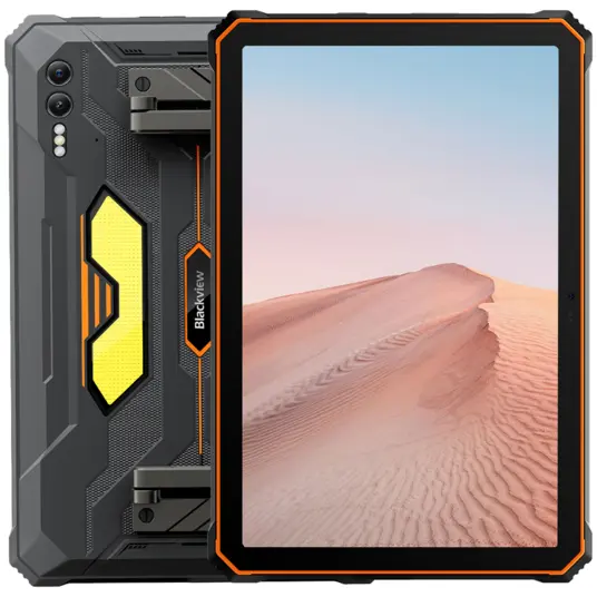 Blackview Rugged Tab Active 10 Pro 10.95-inch FHD+IPS 1920x1200 90Hz Corning 3th 12GB/512GB MT6878 Octa-core 2.5GHz 50MP Front/108MP+20MP Rear Camera infared nught vision 30000mAh NO Charging Android 14 up to 15 NFC Camping lights MIL-STD-810H Orange