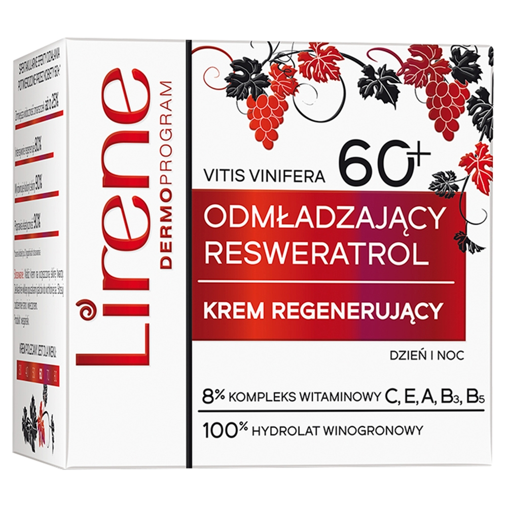 LIRENE_Atjaunojošs resveratrols sejas reģenerējošs krēms 60+