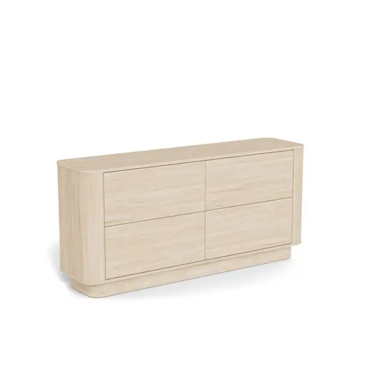 Atmore chest of drawers, Frame melamine oak w. pigm, Base melamine oak w. pigm, 160x40x75 cm