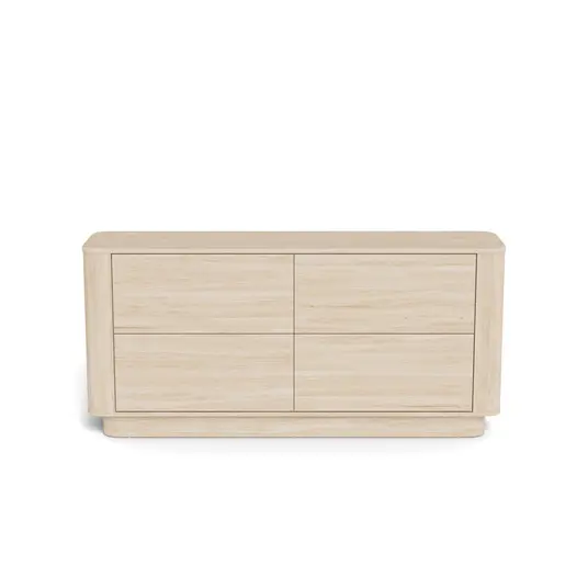 Atmore chest of drawers, Frame melamine oak w. pigm, Base melamine oak w. pigm, 160x40x75 cm