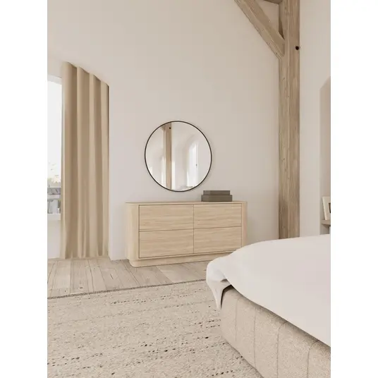 Atmore chest of drawers, Frame melamine oak w. pigm, Base melamine oak w. pigm, 160x40x75 cm