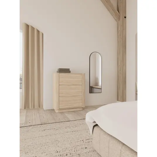 Atmore chest of drawers, Frame melamine oak w. pigm, Base melamine oak w. pigm, 90x40x107 cm