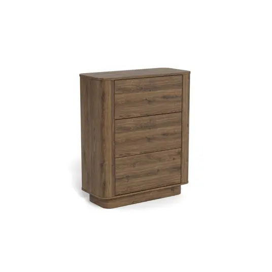 Atmore chest of drawers, Frame melamine smoked oak, Base melamine smoked oak, 90x40x107 cm