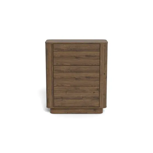 Atmore chest of drawers, Frame melamine smoked oak, Base melamine smoked oak, 90x40x107 cm