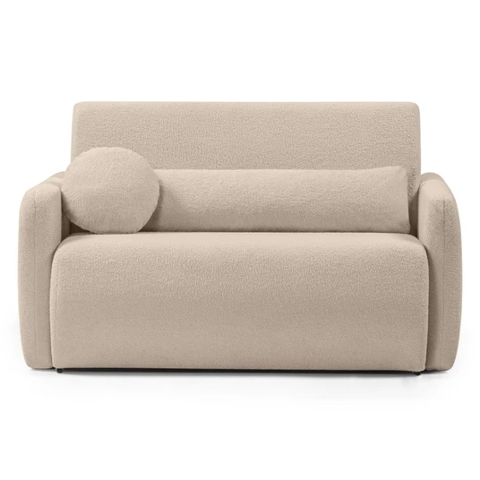 „Diosa“ dvivietė išskleidžiama sofa su daiktų laikymo dėže, šviesiai smėlio spalvos, bouclé