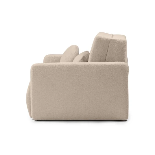 „Diosa“ dvivietė išskleidžiama sofa su daiktų laikymo dėže, šviesiai smėlio spalvos, bouclé