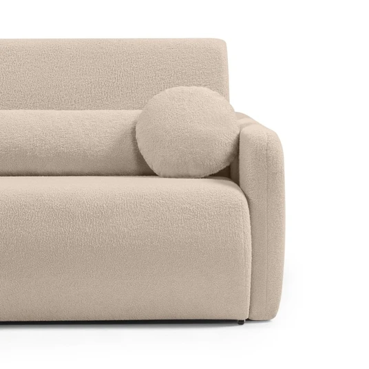 „Diosa“ dvivietė išskleidžiama sofa su daiktų laikymo dėže, šviesiai smėlio spalvos, bouclé