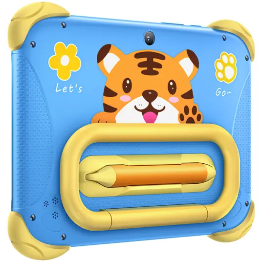 Blackview Link 1 Kids Mini WiFi6 7-inch 1024x600 HD+ 60Hz RK3562 2.0Hz 3GB+32GB 3000mAh Cam 2MP 5MP Stylus glass protector Handle Stand design Android 16 Brave Blue