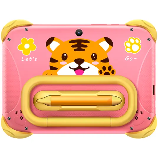 Blackview Link 1 Kids Mini WiFi6 7-inch 1024x600 HD+ 60Hz RK3562 2.0Hz 3GB+32GB 3000mAh Cam 2MP 5MP Stylus glass protector Handle Stand design Android 16 Sweet Pink