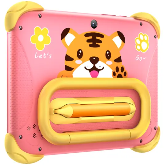 Blackview Link 1 Kids Mini WiFi6 7-inch 1024x600 HD+ 60Hz RK3562 2.0Hz 3GB+32GB 3000mAh Cam 2MP 5MP Stylus glass protector Handle Stand design Android 16 Sweet Pink
