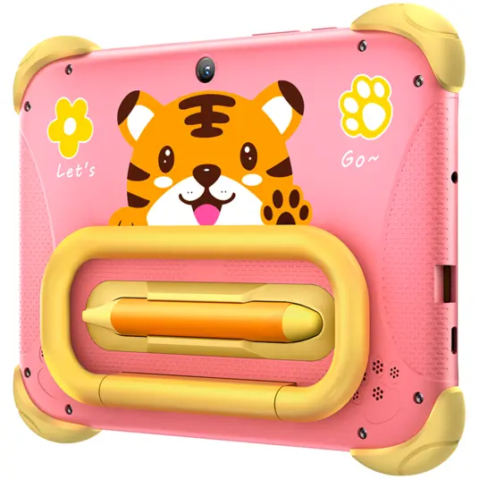 Blackview Link 1 Kids Mini WiFi6 7-inch 1024x600 HD+ 60Hz RK3562 2.0Hz 3GB+32GB 3000mAh Cam 2MP 5MP Stylus glass protector Handle Stand design Android 16 Sweet Pink