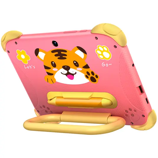 Blackview Link 1 Kids Mini WiFi6 7-inch 1024x600 HD+ 60Hz RK3562 2.0Hz 3GB+32GB 3000mAh Cam 2MP 5MP Stylus glass protector Handle Stand design Android 16 Sweet Pink