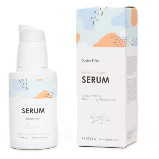 Glamfox, Double Effect, Collagen, Firming & Hydrating, Daily, Serum, For Face, 50 ml