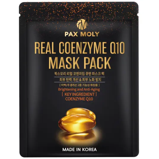 PaxMoly, Real Coenzyme Q10, Hydrating & Revitalising, Sheet Mask, Face, Day & Night, 25 ml