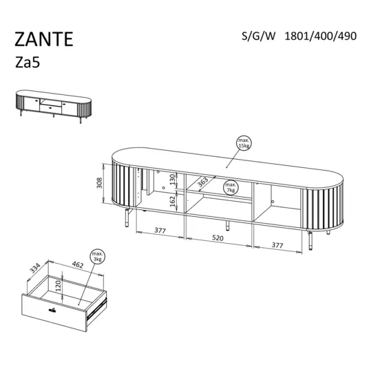 TV staliukas ZANTE ZA5
