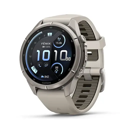 Išmanusis laikrodis Garmin Fenix 9 Pro inReach 43mm Titanium Fog Grey/Dark Sandstone 010-04335-81