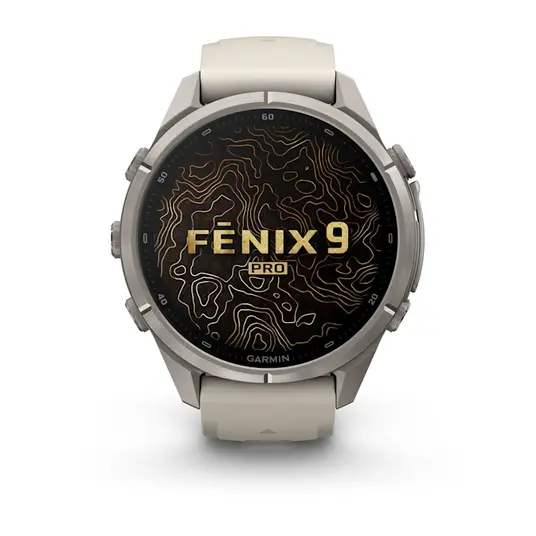 Išmanusis laikrodis Garmin Fenix 9 Pro inReach 43mm Titanium Fog Grey/Dark Sandstone 010-04335-81
