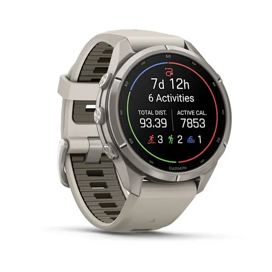 Išmanusis laikrodis Garmin Fenix 9 Pro inReach 43mm Titanium Fog Grey/Dark Sandstone 010-04335-81