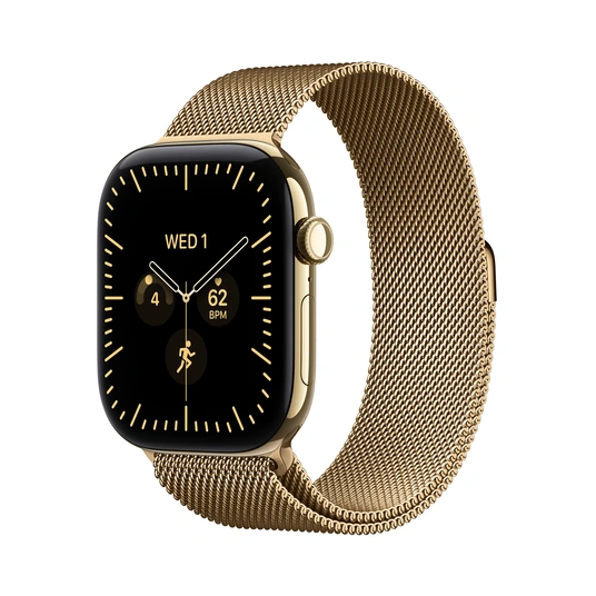 Nutikell Apple Watch Series 12 GPS + Cellular 46mm Radiant Gold Titanium Case with Radiant Gold Milanese Loop - M/L MJGV4ET/A