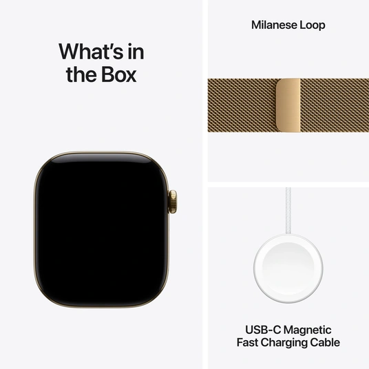 Nutikell Apple Watch Series 12 GPS + Cellular 46mm Radiant Gold Titanium Case with Radiant Gold Milanese Loop - M/L MJGV4ET/A