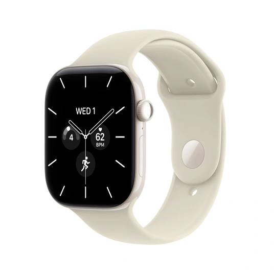Išmanusis laikrodis Apple Watch Series 12 GPS + Cellular 42mm Pearl White Ceramic Case with Sand Sport Band - M/L MJGX4ET/A