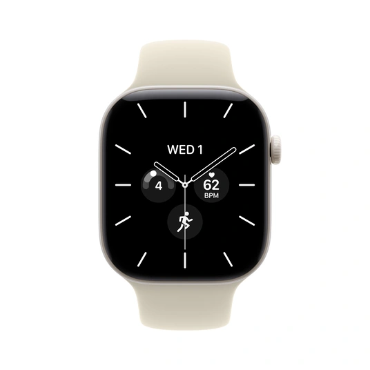 Išmanusis laikrodis Apple Watch Series 12 GPS + Cellular 42mm Pearl White Ceramic Case with Sand Sport Band - M/L MJGX4ET/A
