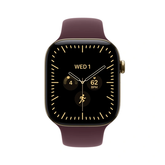 Išmanusis laikrodis Apple Watch Series 12 GPS + Cellular 46mm Radiant Gold Titanium Case with Burgundy Sport Band - M/L MJGT4ET/A