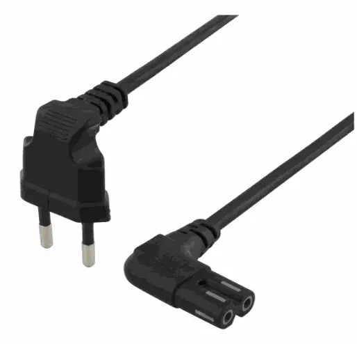 Deltaco Power cable angled CEE 7/16