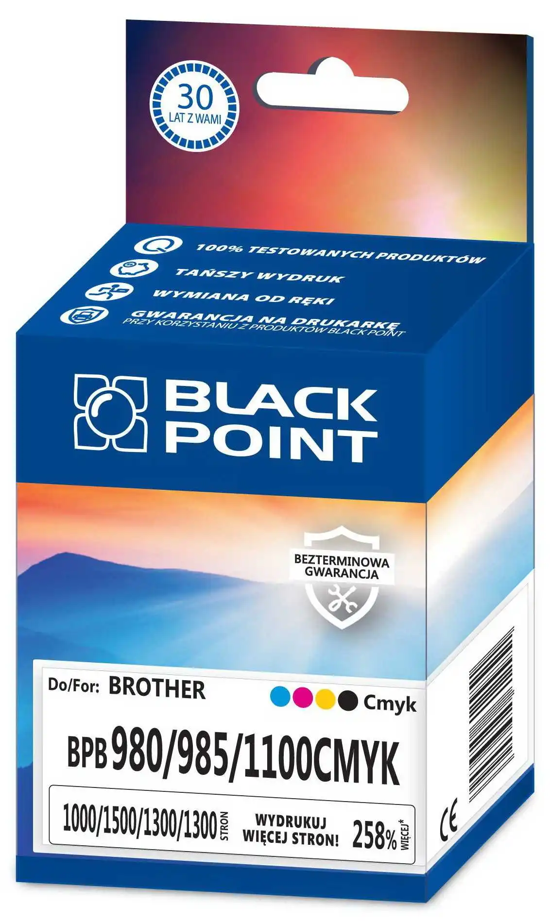 BLACK POINT BPB980/985/1100CMYK krāsu Brother LC-980/985/1100