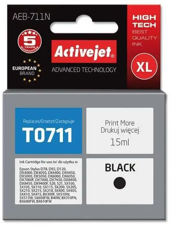 ActiveJet AEB-711N Black Epson T0711, T0891