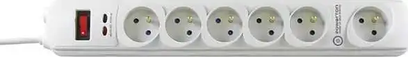 Powerton Power strip 6 sockets 3