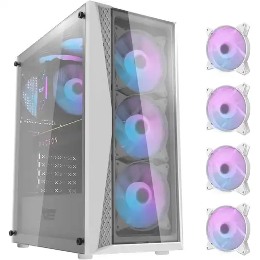 i5-14400F 32GB 1TB SSD 1TB HDD RX580 NoOS White Nemokamas lizingas
