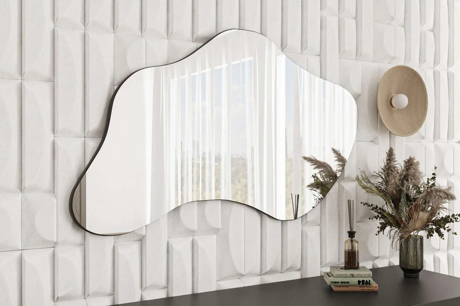 Spogulis, Hanah Home, melns, 60 x