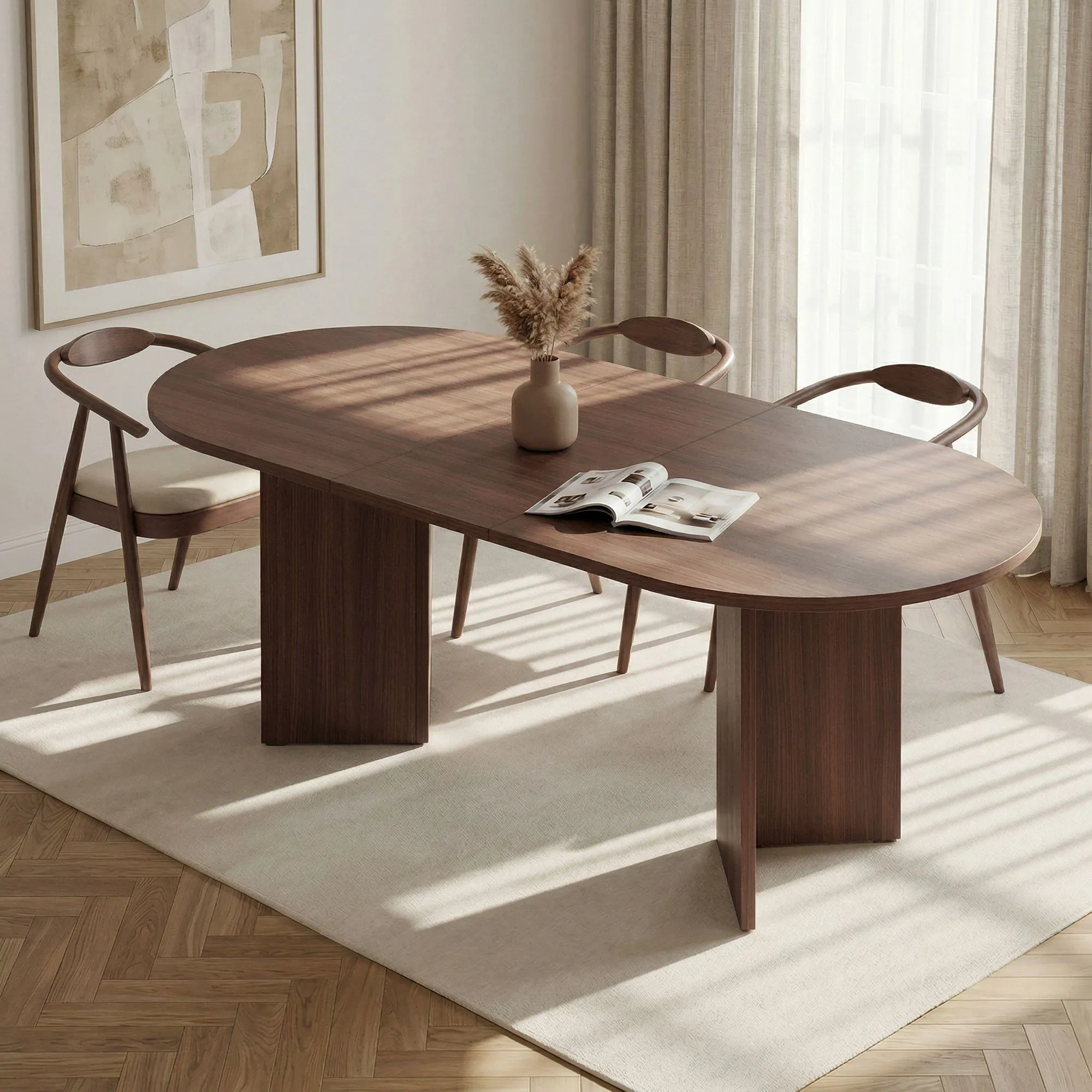 Izvelkams ēdamgalds, Hanah Home, Milano Walnut