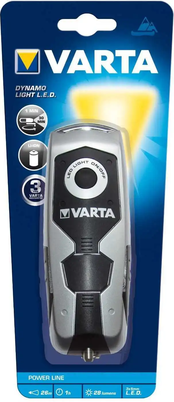VARTA Dynamo Light LED 28lm Black/Grey