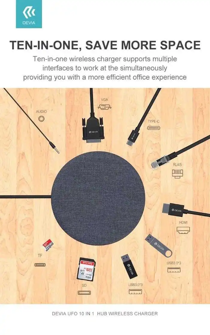 Devia UFO 10in1 HUB Wireless Charger