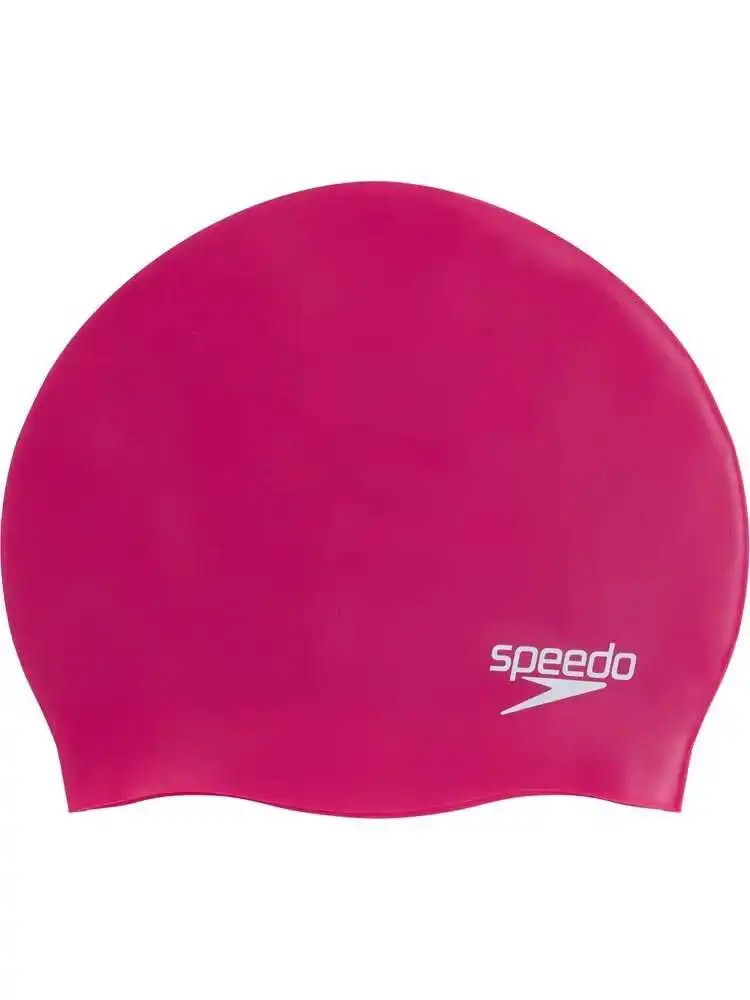 Speedo Plain Moulded Silicone cap, electric