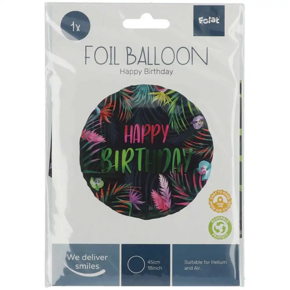Folat Foil Balloon "Birthday Neon