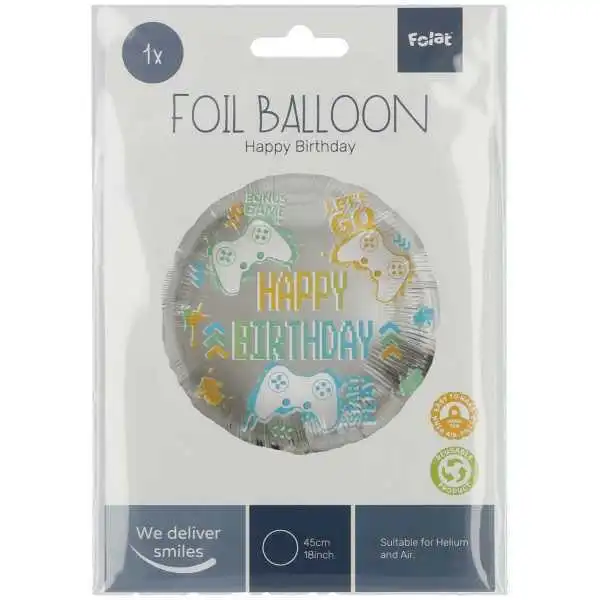 Folat Foil Balloon "Birthday Gaming"