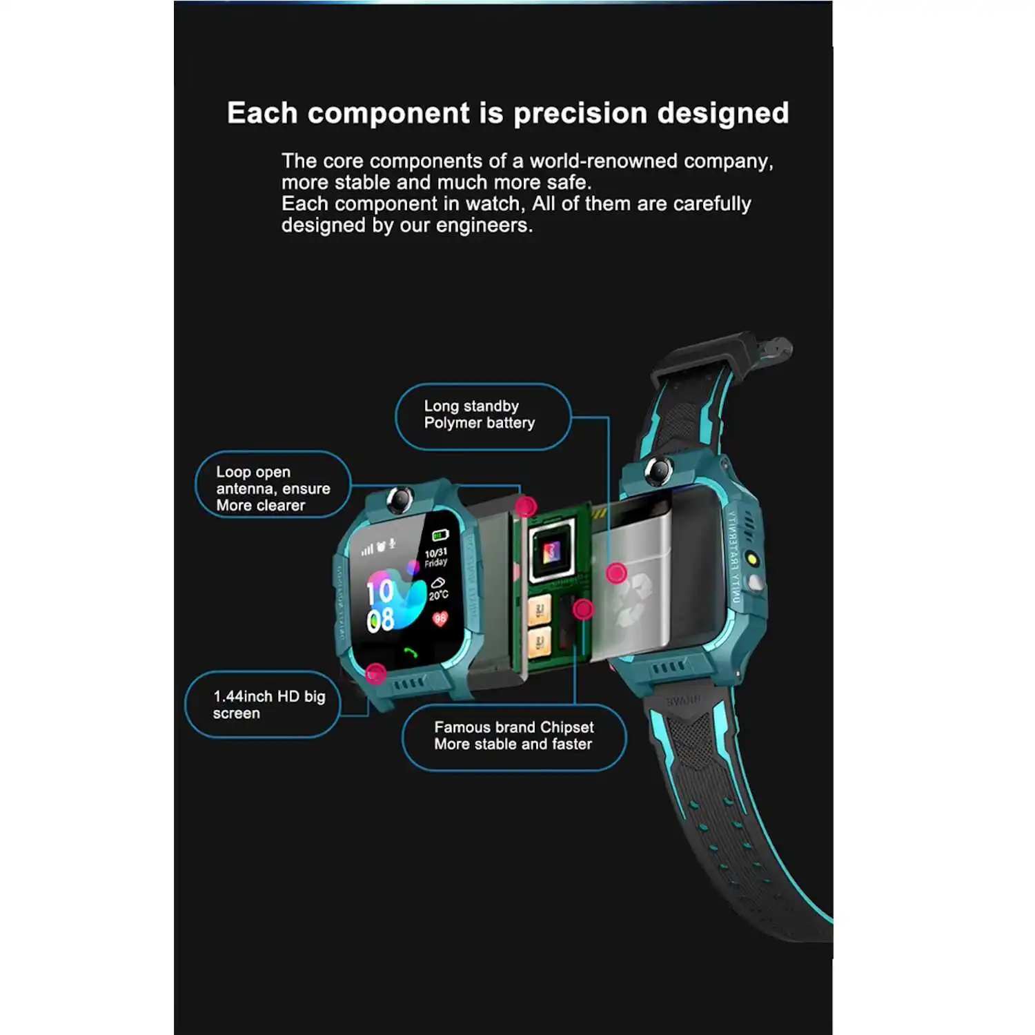 Riff Q19 Smart kids watches 360