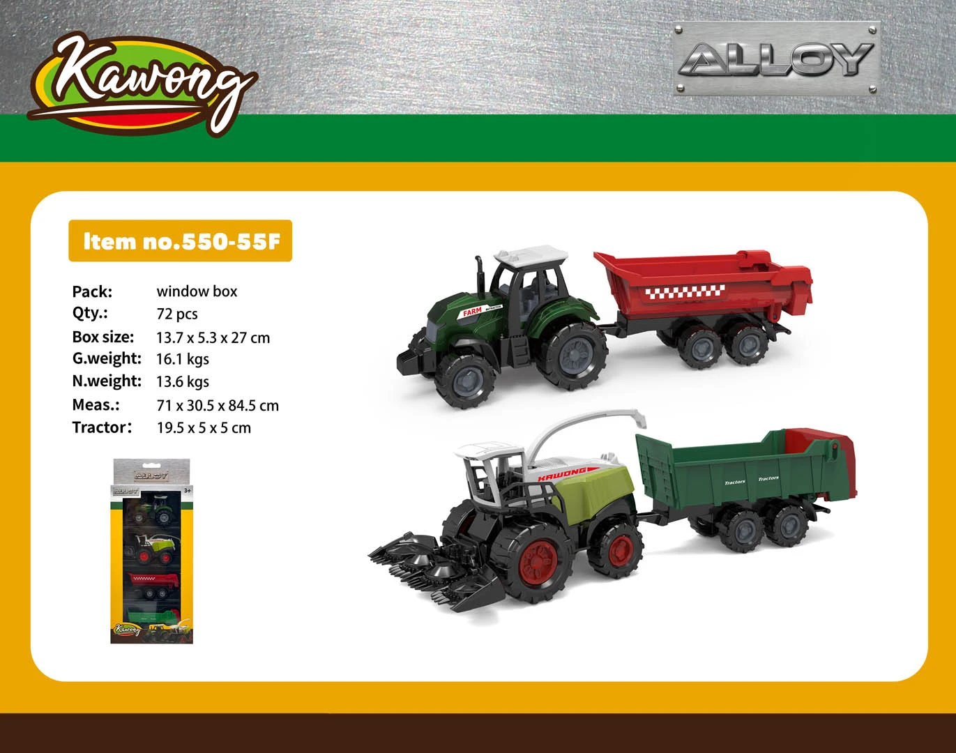 ... Metal Tractor and Harvester Set