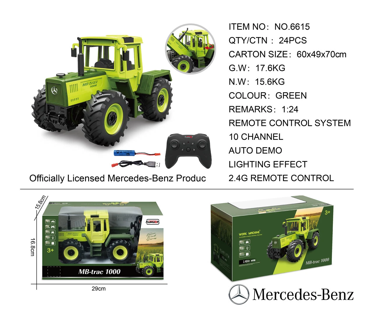 ... Tractor Green 1:24 with remote