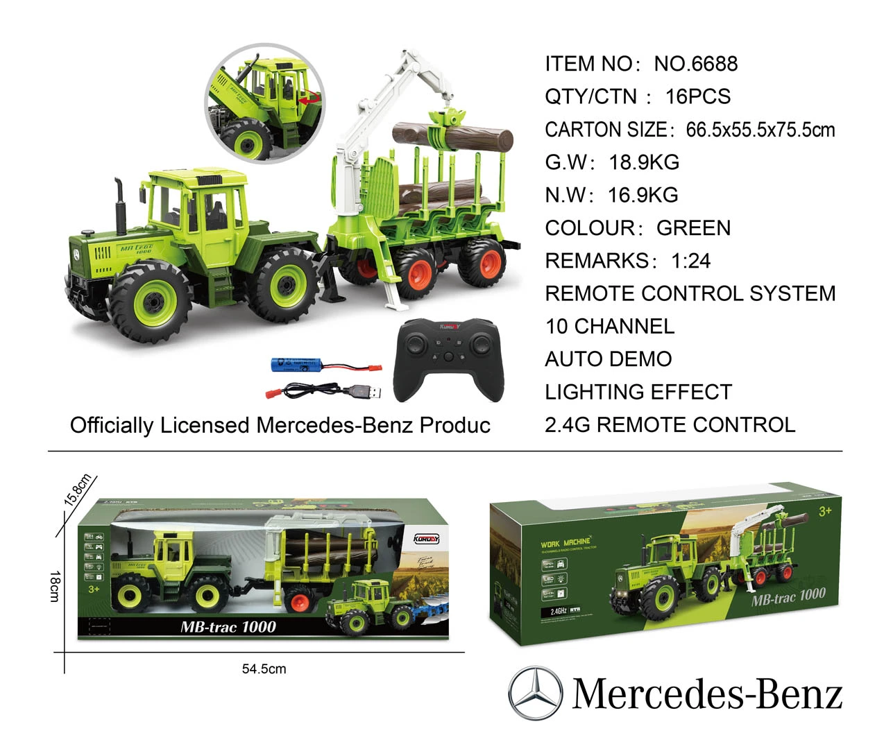 ... Green tractor 1:24 with remote