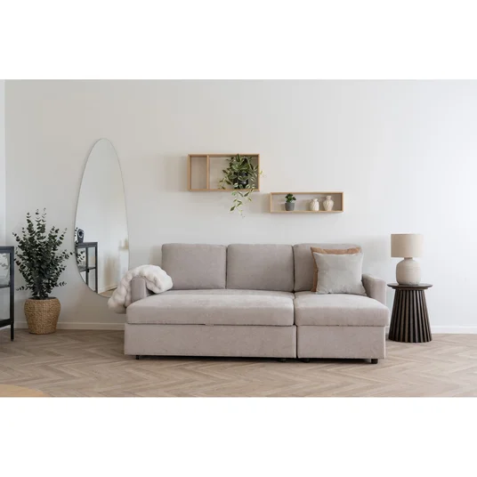 Pehme nurk Belfast, 218 x 150 x 87 cm, Tume liiv