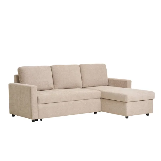 Pehme nurk Belfast, 218 x 150 x 87 cm, Tume liiv