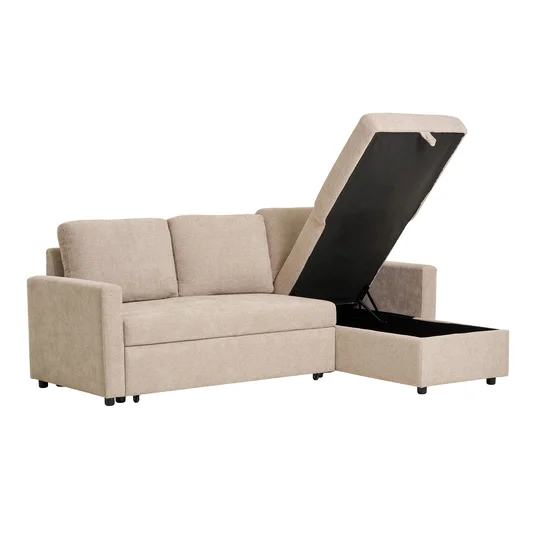 Pehme nurk Belfast, 218 x 150 x 87 cm, Tume liiv