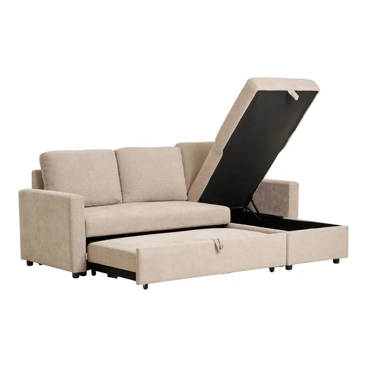 Pehme nurk Belfast, 218 x 150 x 87 cm, Tume liiv