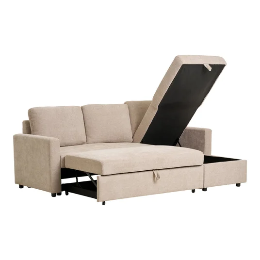 Pehme nurk Belfast, 218 x 150 x 87 cm, Tume liiv